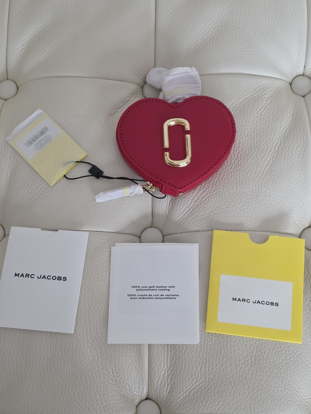 Marc Jacobs The Snapshot Nano Heart Charm Pouch - True Red